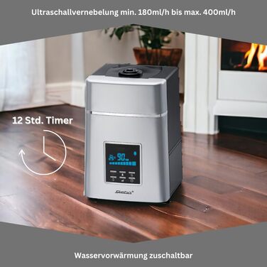 Зволожувач повітря Steba LB 5 з ультразвуковим зволоженням, 6 л бак, таймер 12 год, 3 швидкості