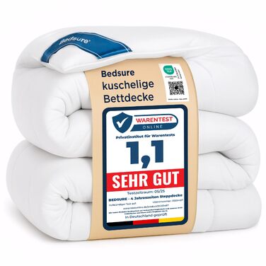 BEDSURE Ковдра всесезонна 135x200 см - Ковдра для сну, біла, для алергіків, 300 GSM, сертифікат Oeko-Tex