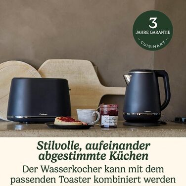 Cuisinart Kettle | Rapid-boiling, cordless kettle, 3kW | Gray, stainless steel, matte finish | 1.5L capacity | Part of coordinated kettle and toaster sets 1.5L pitcher Gray