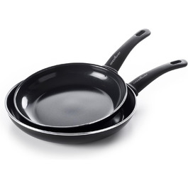 GreenChef Diamond Soft Grip Non-Stick Coating, 30cm, PFAS-free, Induction, Dishwasher-safe, Black 30cm (Frying Pan Set, 2-piece Frying Pan Set)