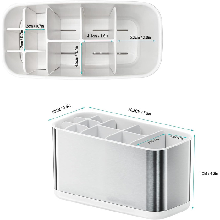 Stainless Steel Toothbrush Holder, Bathroom Electric Toothbrush Holder Organizer, Toothbrush Holder with Non-Slip Bottom, 4 Toothbrush Compartments, Removable for Easy Cleaning (Large)