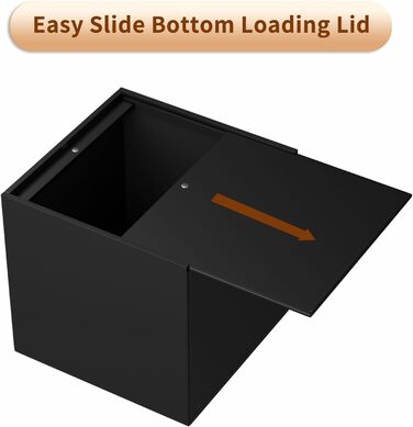 AITEE Acrylic Tissue Box Cover: Black square tissue holder, napkin dispenser for home, bathroom, kitchen, bedroom, office, coffee table, restaurant