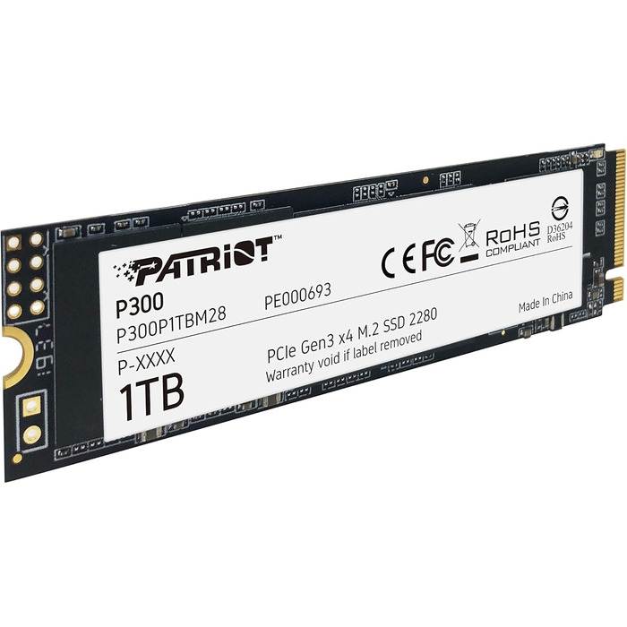 SSD Patriot P300 M.2 PCIe Gen 3x4 1 TB - швидкий накопичувач