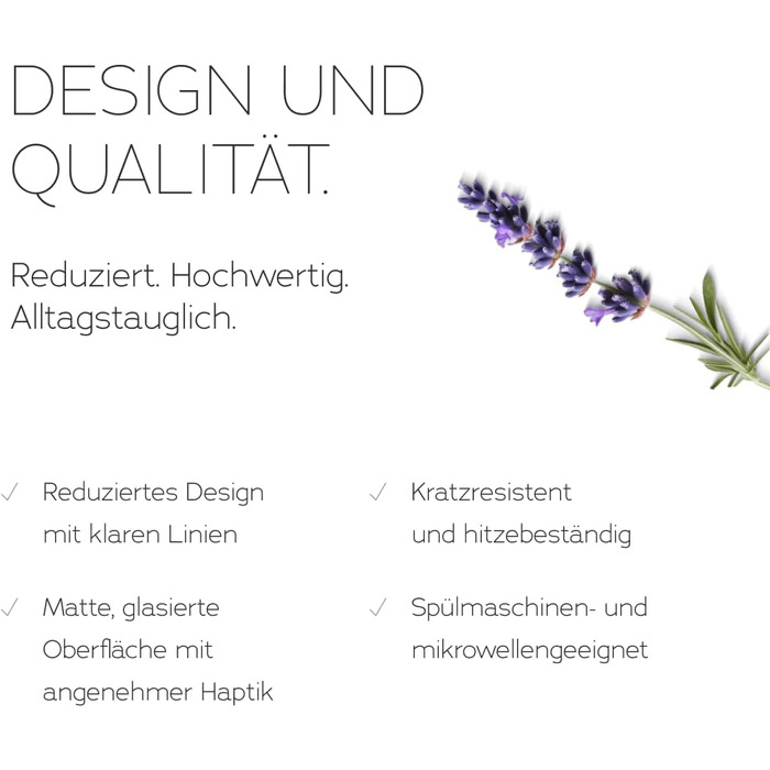Набір посуду Feinsteinzeug на 6 осіб, 18 частин: міцний та стійкий до подряпин, бежевий глянцевий | Тарілки, тарілки для десерту та миски для 6 осіб - Magnetiks (Лавандова Мгла | 18 частин)