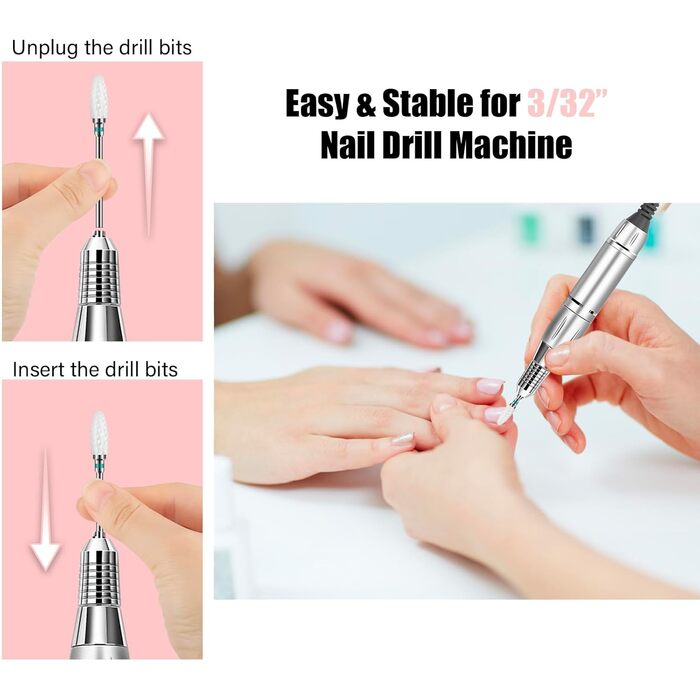 Набір свердел для нігтів Depvko 13 шт. (вольфрам карбід, кераміка, діамант) для манікюру та педикюру