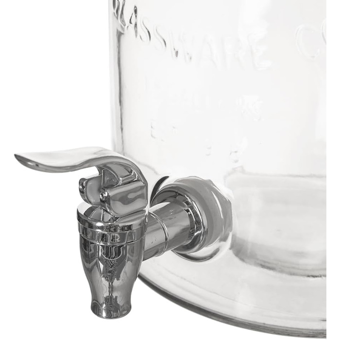 ORION GROUP Retro Drink Dispenser | 6.7 L | Glass Lemonade Dispenser Tap | Bottle with Tap Glasses Drinking Glasses Cocktail Drinking