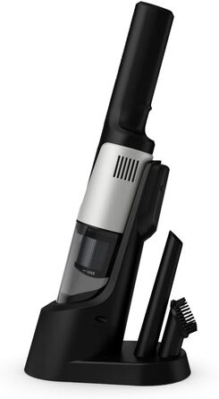 Ручний пилосос Rowenta X-Touch AC9736 бездротовий, чорний: компактний, легкий (0.6 кг), з насадкою для щілин та малою щіткою, потужний цифровий мотор, станція зарядки