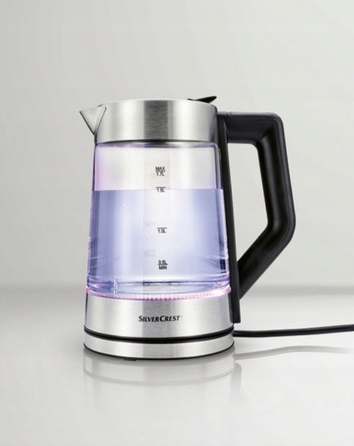 Електричний чайник SilverCrest SWGD 3000 A2, 3000 Вт, 1,7 л, сріблястий/сірий