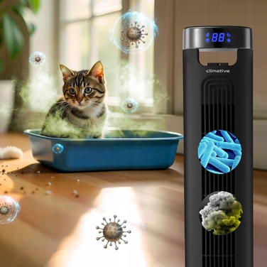 Колонний вентилятор Climative Fresh ION TF-46SBI, чорний