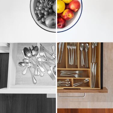 Ящик для столових приборів Relaxdays з висувним бамбуковим ящиком