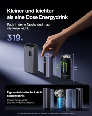 Powerbank Baseus EnerGeek для ноутбука: 100W, 10000mAh, 2x USB-C PD 3.0, Digitaldisplay, сумісний з MacBook, Dell, HP, SteamDeck, iPhone, Samsung