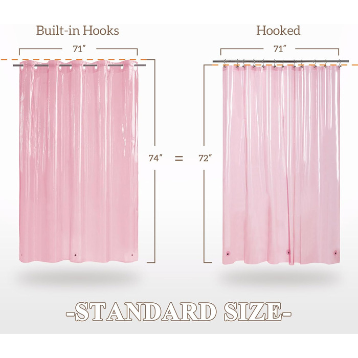 Завіса для душу Barossa Design Eva, 180x188 см, прозора блакитна (з магнітами)