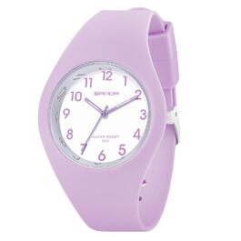 Жіночий годинник: аналоговий кварцовий годинник з силіконовим ремінцем. Спортивний годинник для студентів та дорослих (фіолетовий)