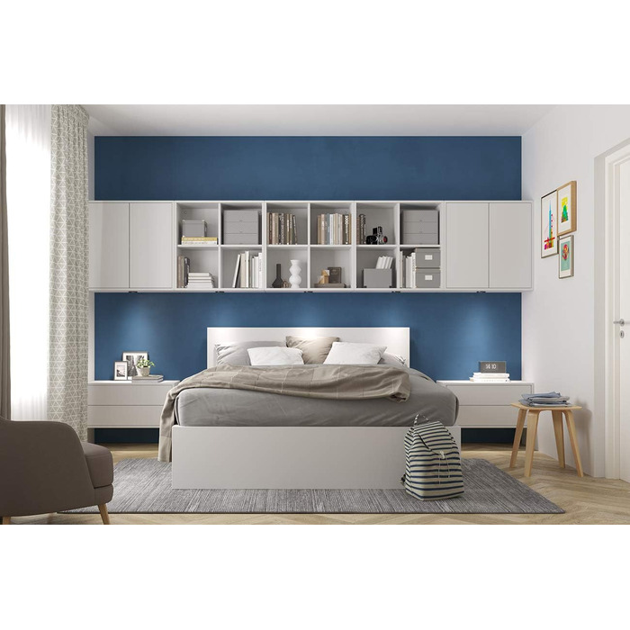 Настінний куб Iconico Home QBE з 4 відділеннями, білий, 75x35x75 см – для передпокою, вітальні, спальні, дитячої, кабінету