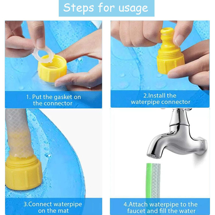 Dog pool for dogs, splash pool for pets, 100cm foldable sprinkler and splash play mat, dog splash pool, summer toy, spray cushion garden outdoor portable sprinkler