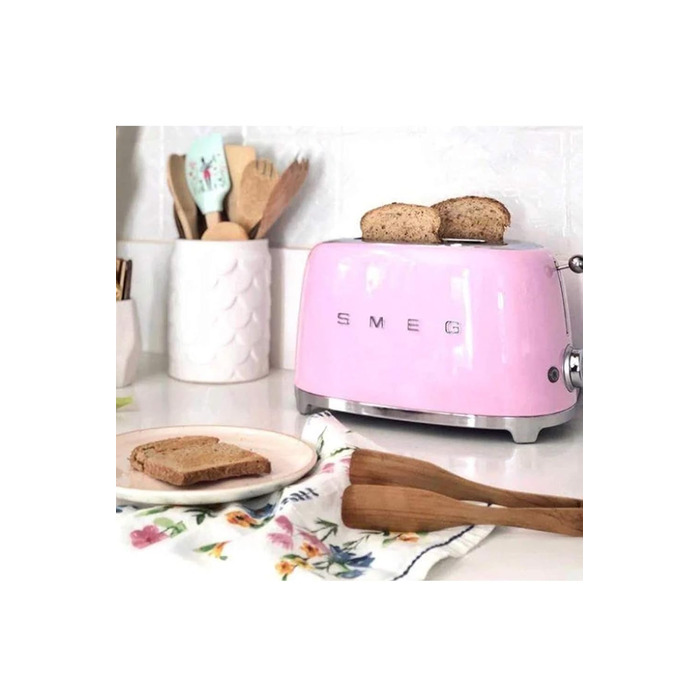 Тостер Smeg TSF02PBEU - 2 слоти для 4 тости, 6 рівнів підсмажування, функція розморожування та Bagel, знімний піддон, 1500W, пастельно-блакитний (Роуз)