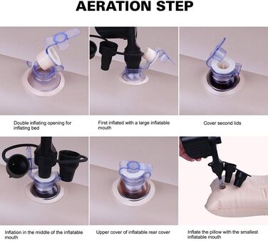 Надувна автомобільна матрац з насосом для подорожей, кемпінгу та відпочинку на природі. Чорний колір.