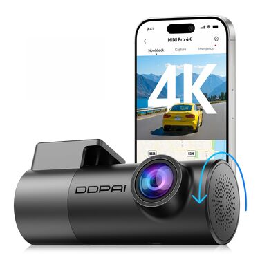 Автомобільний відеореєстратор DDPAI MINI Pro 4K 2160P з нічним баченням, 360° поворотом, WiFi 6, G-сенсором та цілодобовим моніторингом паркування