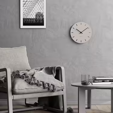 Cander Berlin MNU 2530 P Wall Clock Silent Ticking 30 cm Analog Kitchen Living Room Modern Vintage Warm Gray MDF