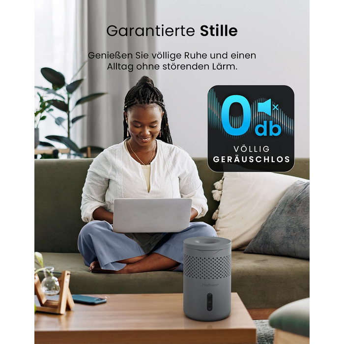 Pro Breeze Osmo: Безшумний осушувач повітря для дому, спальні, шафи, авто. Таблетка 700г (до 100 днів). Колір: сірий