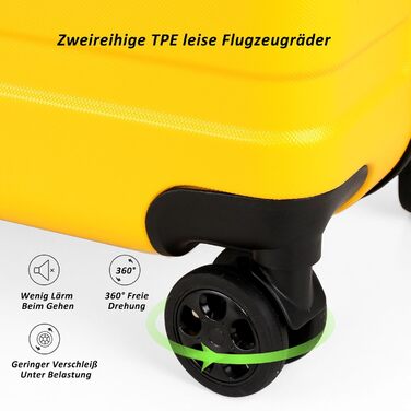 Набір валіз TANTOMI 3 шт. з ABS, коліщатками, для подорожей, 20/24/28 дюймів (Mango, ручна поклажа (M))