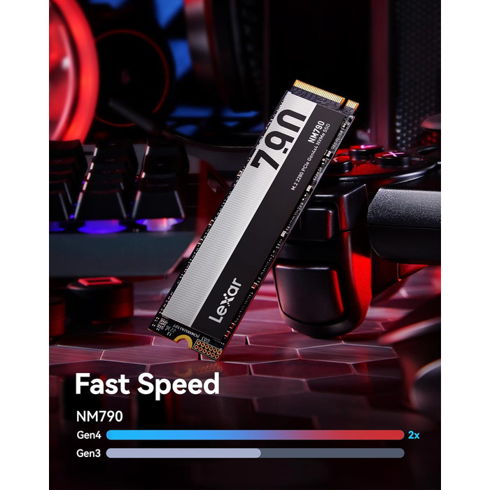 Lexar NM790 2TB SSD NVMe PCIe Gen4x4: Швидкий диск для PS5, ПК, ноутбука, геймерів