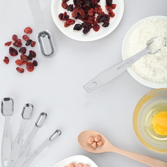 13-Piece Measuring Cup and Spoon Set, High-Quality 304 Stainless Steel, Kitchen Measuring Set for Baking and Cooking
