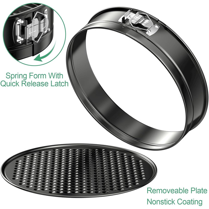 Набір форм для випічки WinGluge: 3 шт. (12/18/22 см), круглі, з антипригарним покриттям, знімним дном, для тортів та випічки