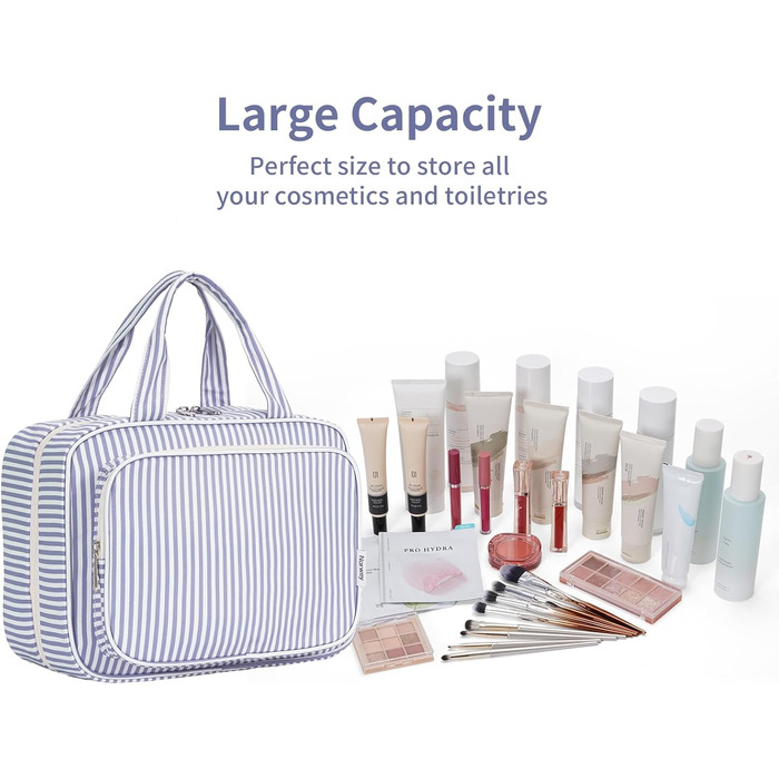 Набір для гігієни Narwey для дівчаток: велика косметичка/валіза для душу з сіткою, зелено-блакитна, L