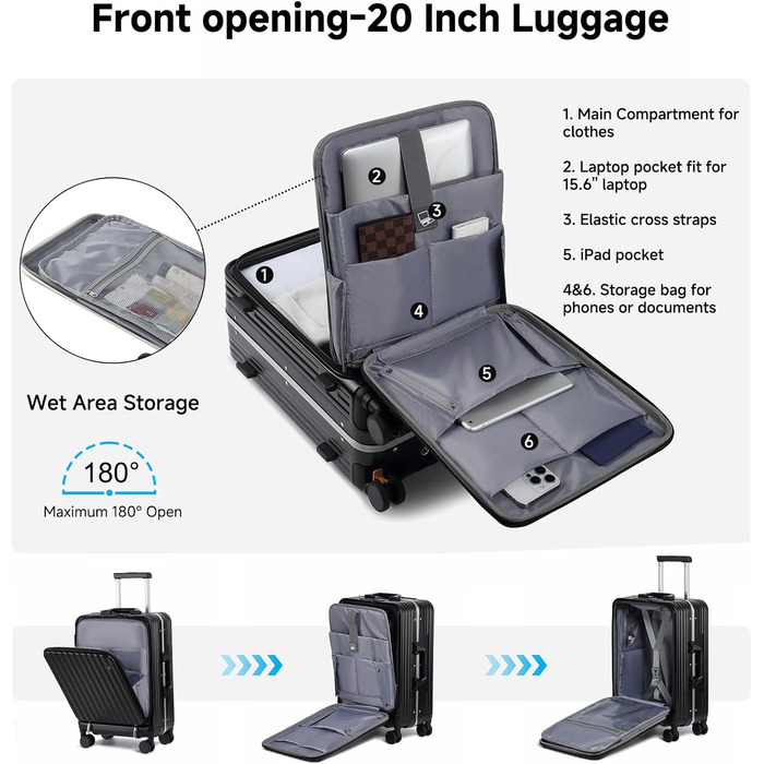 Набір валіз Sea Choice 2 шт. з жорстким корпусом: Trolley, валіза, багаж, легкий, для подорожей, PC, Rollkoffer, 4 колеса, TSA замок, тримач для напоїв, 55/78 см, зелений