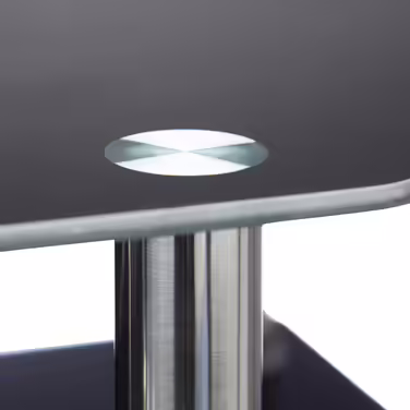 Relaxdays TV Table Black Glass