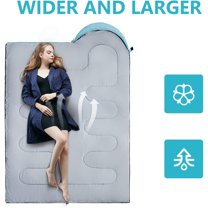 Спальні мішки ORTHOMTEX для дорослих, дітей та дівчаток. Теплі та холодні погодні умови, легкі, водонепроникні, 3-4 сезони, для походів, кемпінгу та альпінізму.