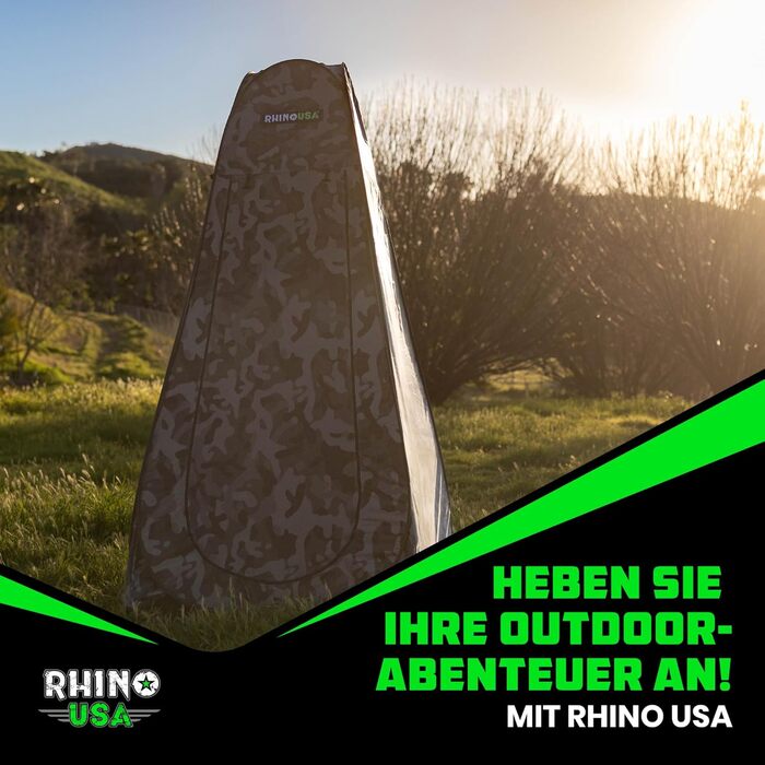 Rhino USA Portable Pop-Up Changing Tent - Waterproof Changing Room, Shower Tent & Toilet Tent for Camping, Beach & Outdoor Use - Lightweight & Easy Setup
