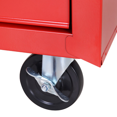 DURHAND Tool Trolley with Wheels, Tool Chest with 5 Drawers, Lockable Utility Cart with EVA Mat, Mobile Assembly Cart, Max. Load Capacity 150 kg, Steel, Red | Aosom