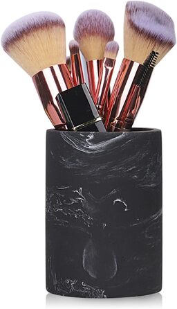 Тримач для зубних щіток ZCCZ для ванної кімнати, керамічний, квадратний, для електричної зубної щітки, косметики, пензлів, бритви, білий мармурний дизайн