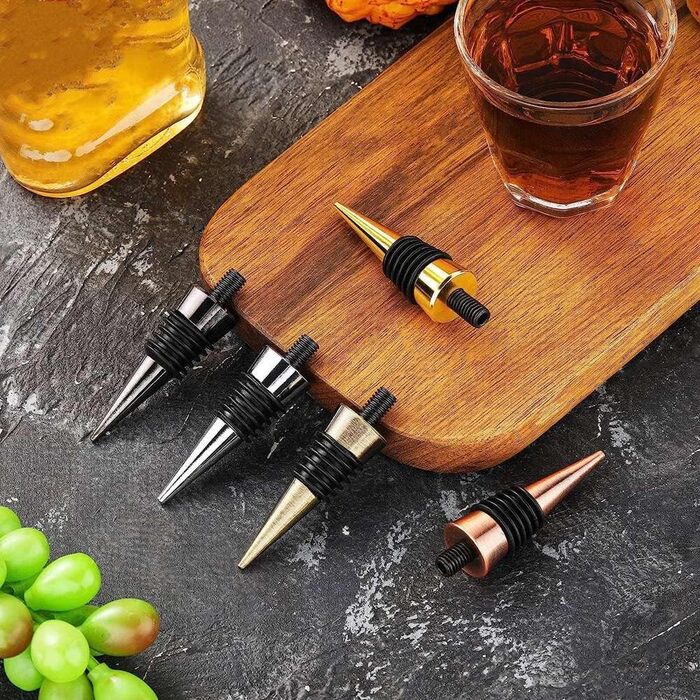 20 Empty Bottle Caps with Threaded Posts, Metal Wine Stopper Inserts Set, Hardware for DIY Projects, Woodturning