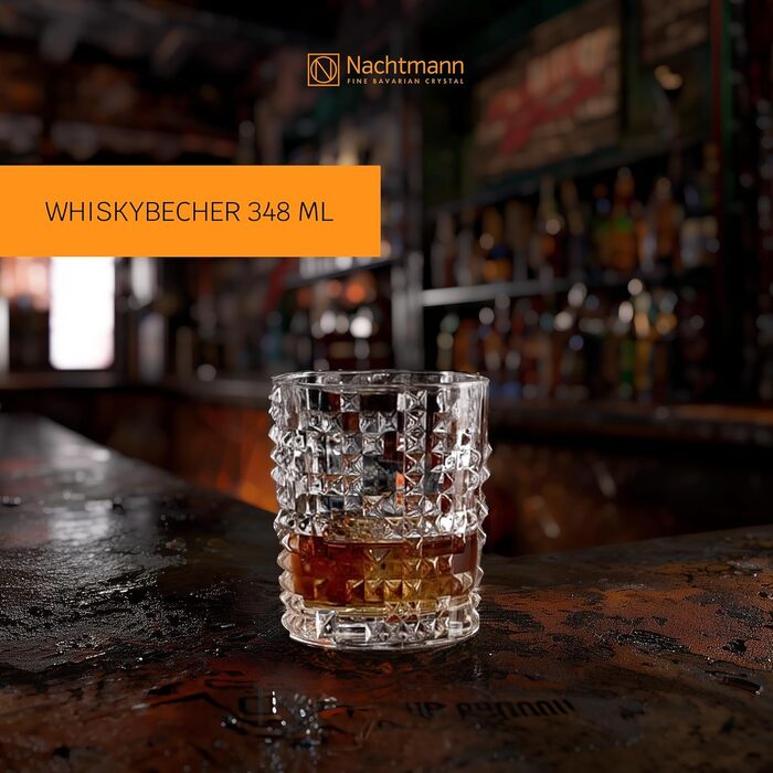 Набір віскі Nachtmann 4 шт., склянки віскі, кришталеве скло, 348 мл, стиль Punk, 0099503-0