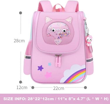 Дитячий рюкзак для школи Kinderrucksack з милим малюнком кота (28x22x12 см)