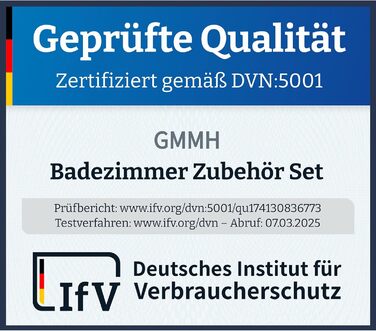 Набір аксесуарів для ванної кімнати 6tlg Badset: мильниця, стакан для зубних щіток, відро для косметики, щітка для унітазу з тримачем, мильниця, сміттєвий бак, тримач для зубних щіток, набір для ванної кімнати (бежевий дизайн 2a)