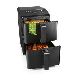 Повітряна фритюрниця GOURMETmaxx FryUp3 17л з 3 камерами, сенсорним дисплеєм, 12 програмами, вікнами для спостереження – для 12 осіб