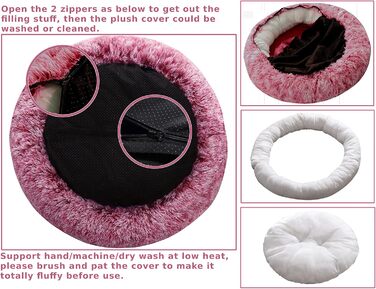 Крісло-гніздо для собак XXXL, Рожеве. Крісло-лежанка для собак з антистресовим покриттям, знімний та пральний чохол, 115 см