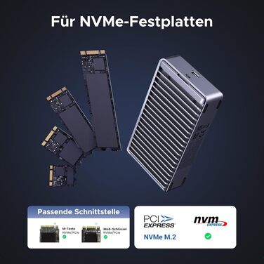 Зовнішній корпус для NVMe SSD UGREEN Thunderbolt 4, 40Gbps, швидкість до 3848МБ/с