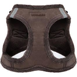 Шлейка для собак Voyager Step-In з плюшу, Best Pet Supplies, шоколадного кольору, розмір L (45-52 см)