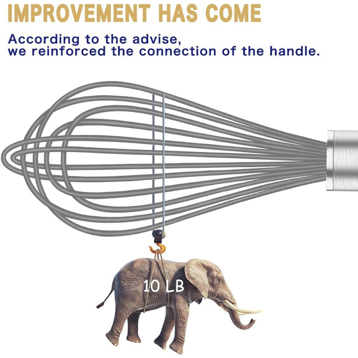 Стійкий силіконовий вінчик для кухні, професійний, з нержавіючої сталі та силікону, для антипригарного посуду, преміум-якість (набір Grau)