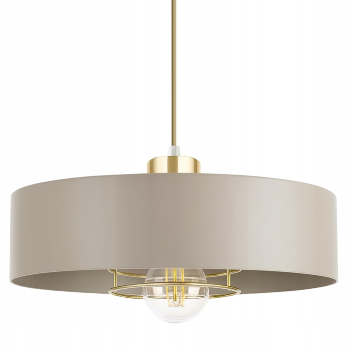 Підвісна LED-лампа LEDLUX бежевий + золото, 1 точка освітлення, цоколь E27