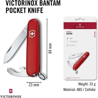Швейцарський ніж Victorinox Bantam – мультитул з 8 функціями, ніж, відкривачка для консервів, викрутка 5 мм