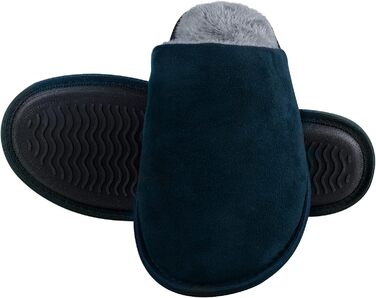 Тапочки чоловічі домашні, теплі, зручні, з плюшу, для дому та вулиці, розмір 38-47, синій/темно-синій, EU