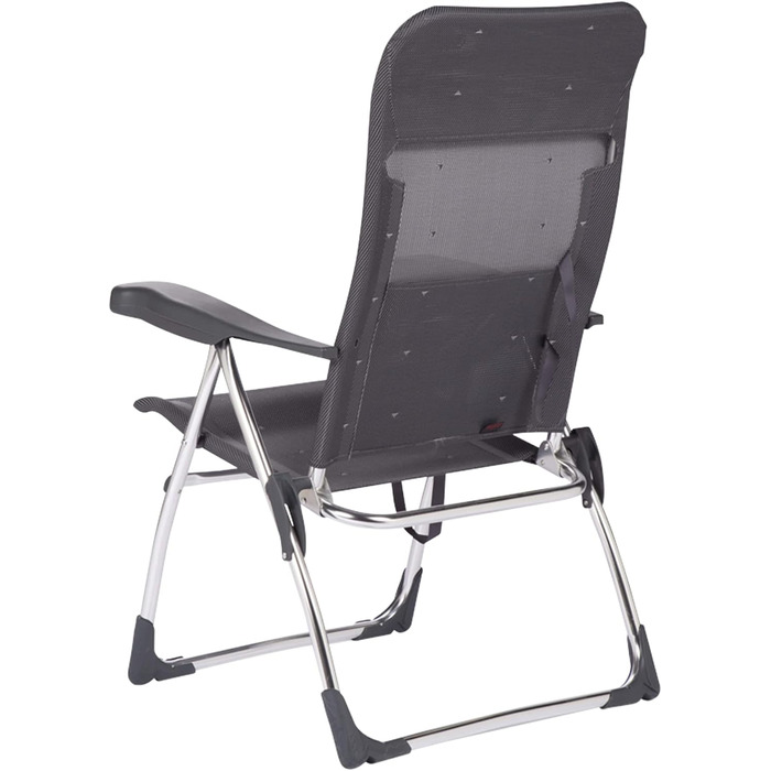 Скромна пляжна стільниця Crespo з алюмінію, розбірна, з високим сидінням з міцної тканини Multifibra (темно-сіра)