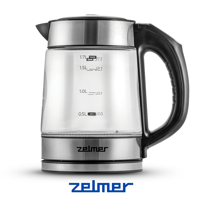Електричний чайник Zelmer ZCK8033, 2200 Вт, 1,7 л, сріблястий/сірий
