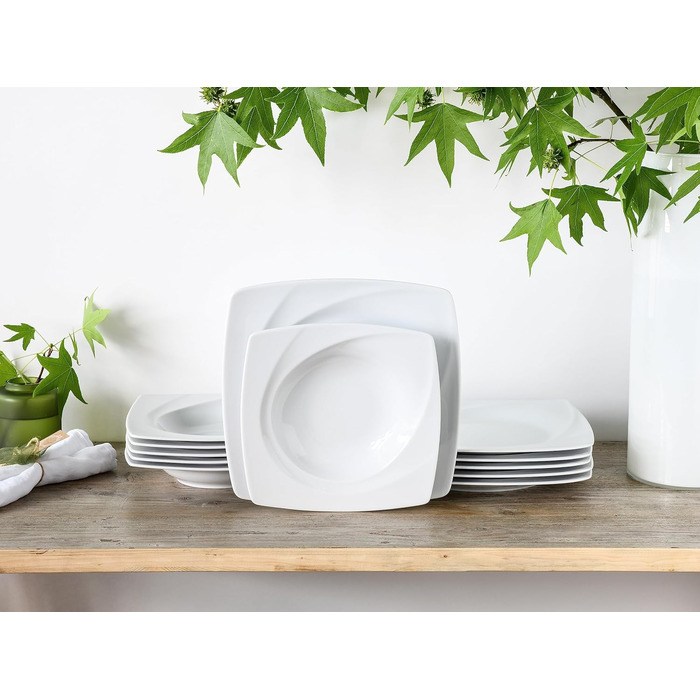 CreaTable Серія Celebration: 12-частинний сервіз для 6 осіб з порцеляни, Made in Europe